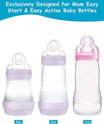 Sippy Cup Conversion Kit for Mam Bottles, Spill-Proof Transition Kit with Silicone Sippy Spout Nipple, Weighted Straw, Handle, 3 Pack, 6m+ in Saudi Arabia
