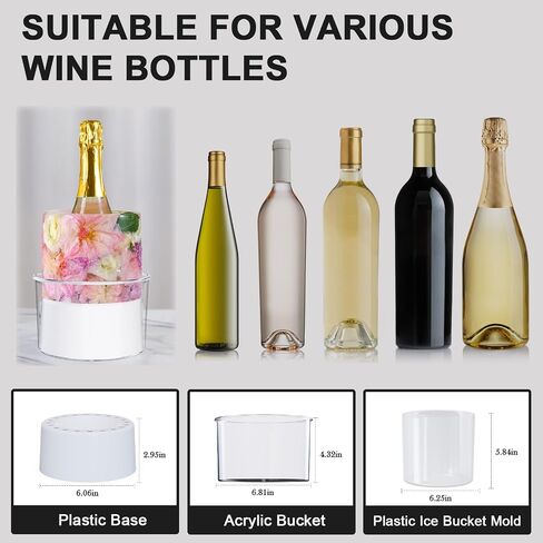 Ice Bucket Mold, DIY Acrylic Ice Mold Wine Bottle Chiller,DIY Ice Bucket Mold for Wine Champagne and Cocktails,Ideal Gift for Special Parties Weddings Mother's Day Thanksgiving and Christmas-White in Saudi Arabia