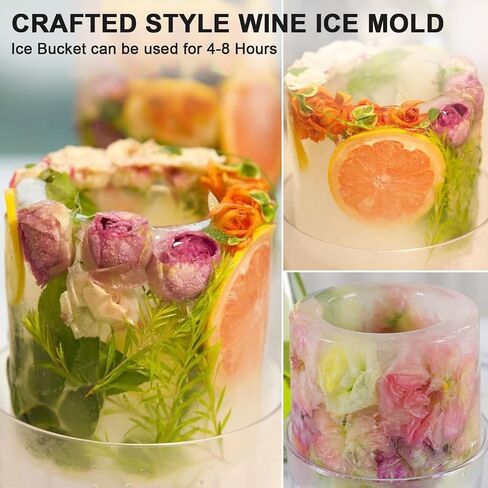 Ice Bucket Mold, DIY Acrylic Ice Mold Wine Bottle Chiller,DIY Ice Bucket Mold for Wine Champagne and Cocktails,Ideal Gift for Special Parties Weddings Mother's Day Thanksgiving and Christmas-White in Saudi Arabia