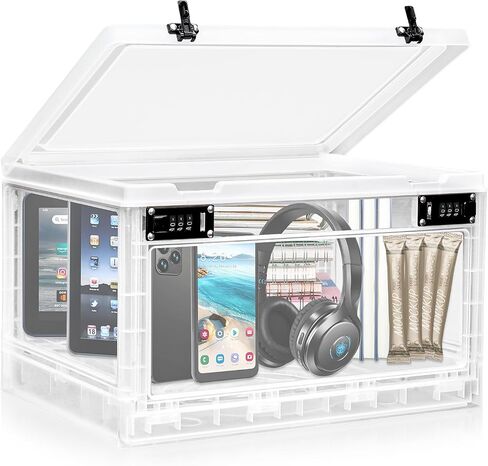 Lalifebuss Large Lock Boxes for Personal Items, Combination Lockable Storage Box for Office Locker/School/Medicine/Snacks/Phone Jail/Electronic/Home (Black&White) in Saudi Arabia
