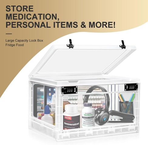 Lalifebuss Large Lock Boxes for Personal Items, Combination Lockable Storage Box for Office Locker/School/Medicine/Snacks/Phone Jail/Electronic/Home (Black&White) in Saudi Arabia