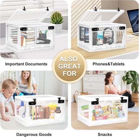 Lalifebuss Large Lock Boxes for Personal Items, Combination Lockable Storage Box for Office Locker/School/Medicine/Snacks/Phone Jail/Electronic/Home (Black&White) in Saudi Arabia