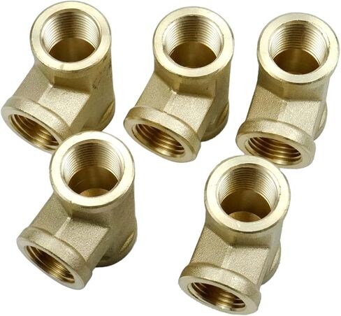 NPT Female Pipe Fittings Brass Tee Fitting 3/8" NPT Female x 3/8" NPT Female x 3/8" NPT Female T-fitting 3 Ways Connector (5 3/8") in Saudi Arabia