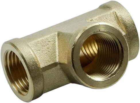NPT Female Pipe Fittings Brass Tee Fitting 3/8" NPT Female x 3/8" NPT Female x 3/8" NPT Female T-fitting 3 Ways Connector (5 3/8") in Saudi Arabia