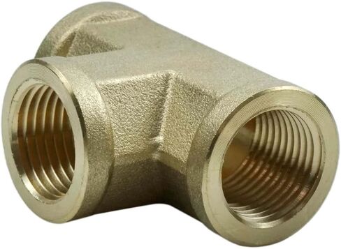 NPT Female Pipe Fittings Brass Tee Fitting 3/8" NPT Female x 3/8" NPT Female x 3/8" NPT Female T-fitting 3 Ways Connector (5 3/8") in Saudi Arabia