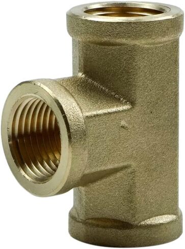 NPT Female Pipe Fittings Brass Tee Fitting 3/8" NPT Female x 3/8" NPT Female x 3/8" NPT Female T-fitting 3 Ways Connector (5 3/8") in Saudi Arabia