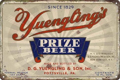 Vintage Yuenglings Tin Metal Tin Sign Tin Plate Sign Wall Art Decor TIN SIGN 8X12 INCH (Red) in Saudi Arabia