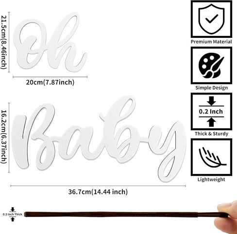 Oh Baby Sign - Wooden Baby Shower Sign with Gold Painted Perfect Baby Banner for Gender Reveal Backdrop Party Decor Stylish Photo Backdrop for Baby Boys and Baby Girls(Gold in Saudi Arabia