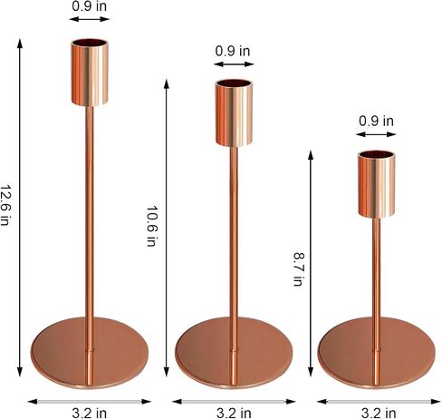 French Gold Candlestick Holders for Taper Candles Set of 3, Metal Tapered Candle Holders, Tall Candle Sticks Holder Decor for Wedding, Dinning, Party, Anniversary, Fits 3/4 Inch Thick Candle in Saudi Arabia