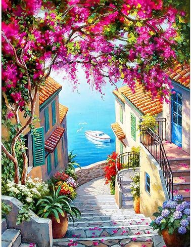 Generic Paint by Numbers Kit for Adults Beginner - Landscape Mountain Easy Adults Paint by Numbers Kit for Adults Canvas, DIY Oil Painting for Wall Home Decor Gift 16"" x 20"", K0238-40X50 in Saudi Arabia