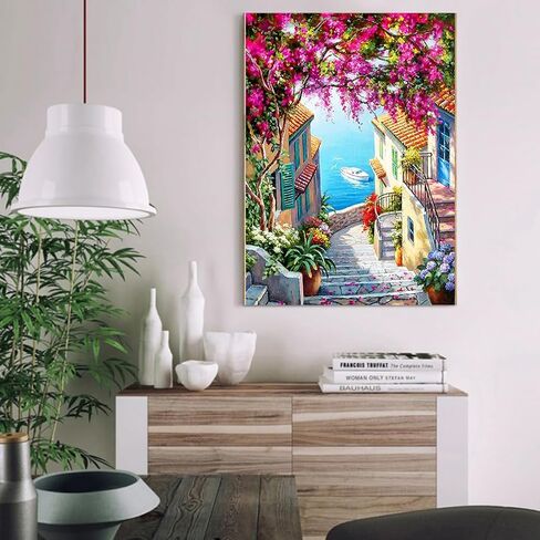 Generic Paint by Numbers Kit for Adults Beginner - Landscape Mountain Easy Adults Paint by Numbers Kit for Adults Canvas, DIY Oil Painting for Wall Home Decor Gift 16"" x 20"", K0238-40X50 in Saudi Arabia