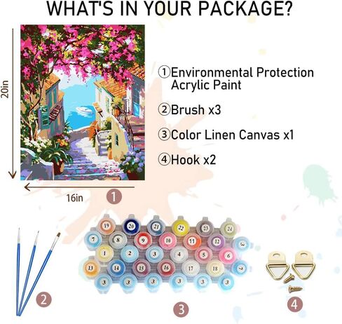 Generic Paint by Numbers Kit for Adults Beginner - Landscape Mountain Easy Adults Paint by Numbers Kit for Adults Canvas, DIY Oil Painting for Wall Home Decor Gift 16"" x 20"", K0238-40X50 in Saudi Arabia