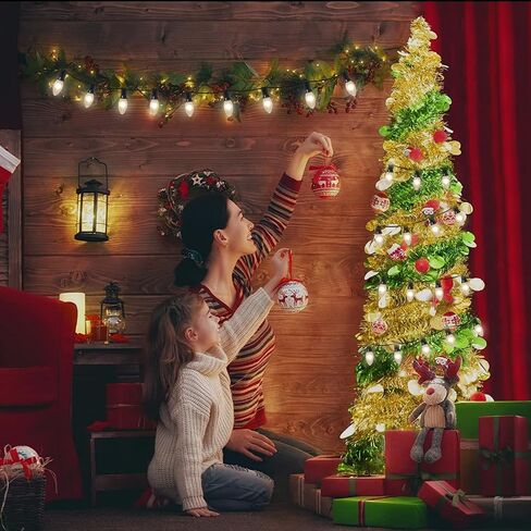 25 حزمة من مصابيح عيد الميلاد الحمراء C9 من GOOTHY، مصابيح بديلة متوهجة بقاعدة E17 لأضواء عيد الميلاد الخارجية، مصابيح الشموع، مصابيح إضاءة ليلية 7 وات، 120 فولت - أحمر in Saudi Arabia