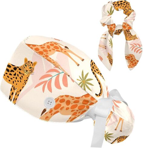 Women's Working Caps with Bow Scrunchies Cute Dog Paws Pattern Lace-Up Hat Unisex Hair Covers One Size in Saudi Arabia