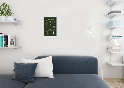 Punctuation Grammar Writing Chart Poster Green Color English Class Sign Diagram Classroom Educational Cool Wall Art Print Poster 16x24 in Saudi Arabia
