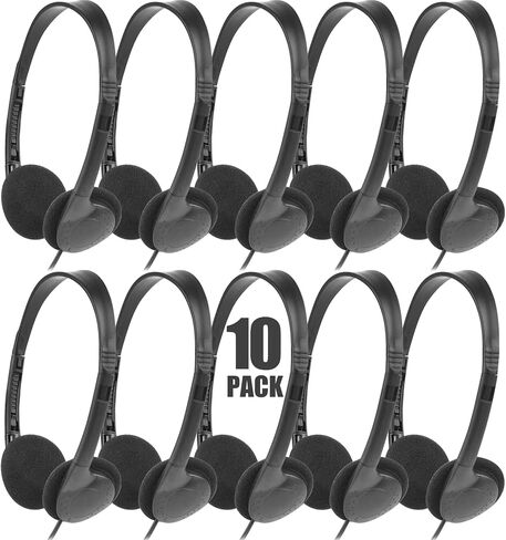 50 Pack Bulk Classroom Headphones for Kids Students School, Multi Color Wired Headphones with 3.5mm Jack for Children Chromebook Laptop PC Computer(LS04,50 Mixed) in Kuwait