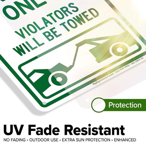 Resident Parking Only Violators Will Be Towed Sign, 10x14 Inches, Rust Free .040 Aluminum, Fade Resistant, Made in USA by My Sign Center in Saudi Arabia