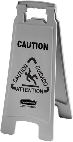 Rubbermaid Commercial Products "Caution Wet Floor" Sign, 26-Inch, Yellow, 2-Sided, Floor Warning Sign for Public Spaces, Pack of 6 in Kuwait