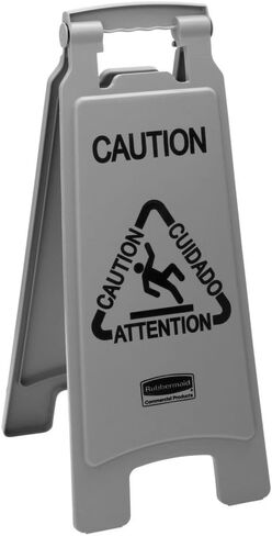 Rubbermaid Commercial Products "Caution Wet Floor" Sign, 26-Inch, Yellow, 2-Sided, Floor Warning Sign for Public Spaces, Pack of 6 in Kuwait