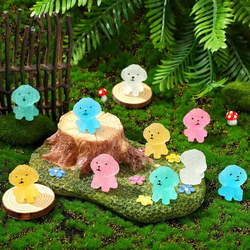 Suzile 60 Pcs Luminous Mini Puppy Statue Micro Cute Animal Landscape Decoration Glow in The Dark Mini Resin Animal for Home Garden Micro Landscape Desktop Cake Decoration(Lovely Style) in Saudi Arabia