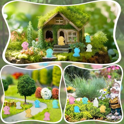 Suzile 60 Pcs Luminous Mini Puppy Statue Micro Cute Animal Landscape Decoration Glow in The Dark Mini Resin Animal for Home Garden Micro Landscape Desktop Cake Decoration(Lovely Style) in Saudi Arabia