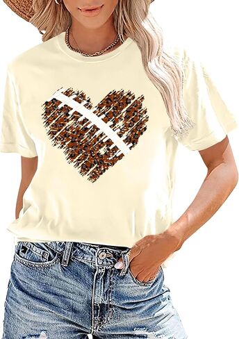 Baseball T Shirts for Women Baseball Mom Shirt Tee Funny Baseball Heart Graphic Casual Baseball Lover Gifts in Saudi Arabia