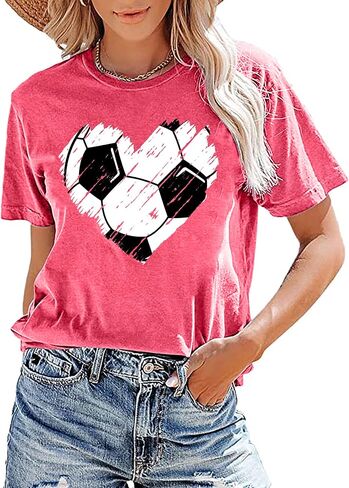 Baseball T Shirts for Women Baseball Mom Shirt Tee Funny Baseball Heart Graphic Casual Baseball Lover Gifts in Saudi Arabia