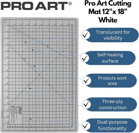 PRO ART، بساط تقطيع مقاس 12 بوصة × 18 بوصة، أبيض شفاف in Kuwait