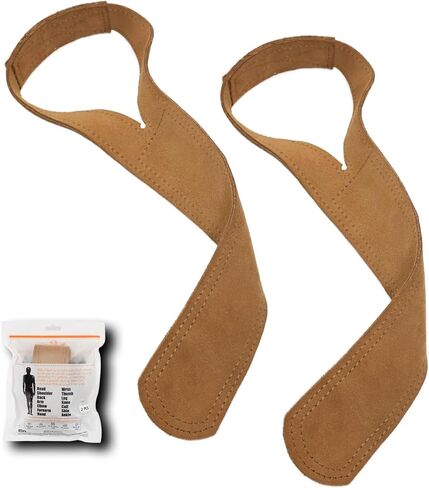 أحزمة معصم جلدية فاخرة لرفع الأثقال من HiRui لرفع الأثقال وكمال الأجسام ورفع الأثقال وتدريبات القوة - تقلل من الانزلاق أقصى دعم لقبضة اليد للرجال والنساء، قطعتان in Kuwait