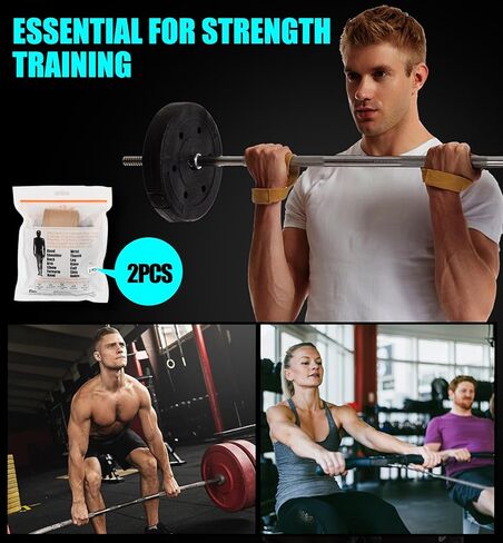 أحزمة معصم جلدية فاخرة لرفع الأثقال من HiRui لرفع الأثقال وكمال الأجسام ورفع الأثقال وتدريبات القوة - تقلل من الانزلاق أقصى دعم لقبضة اليد للرجال والنساء، قطعتان in Kuwait