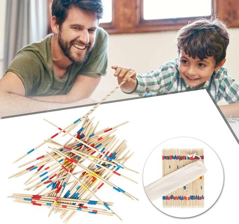 41 Piece 12 Inch Bamboo Pick Up Sticks Game Classic Table Game Fun Family Board Game Gift for Adults and Kids in Saudi Arabia