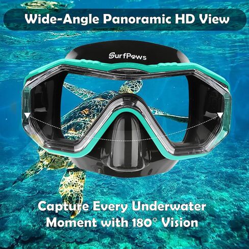 Snorkeling Gear Set - Anti-Fog Mask, 3-Piece Dry Top Snorkel, Panoramic 3 Window View, Food Grade Silicone, Travel Size with Gear Bag for Adults, Men, Women, Swimming, Diving in Saudi Arabia