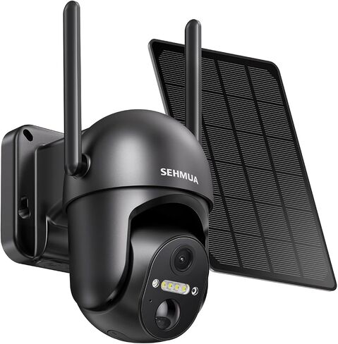 SEHMUA 4G LTE Cellular Security Camera - 24/7 Recording, 20W Solar Panel, 2K HD Video, 360° View, Color Night Vision, No Wi-Fi Needed Outdoor Camera, Grey in Saudi Arabia