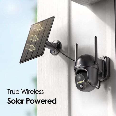 SEHMUA 4G LTE Cellular Security Camera - 24/7 Recording, 20W Solar Panel, 2K HD Video, 360° View, Color Night Vision, No Wi-Fi Needed Outdoor Camera, Grey in Saudi Arabia