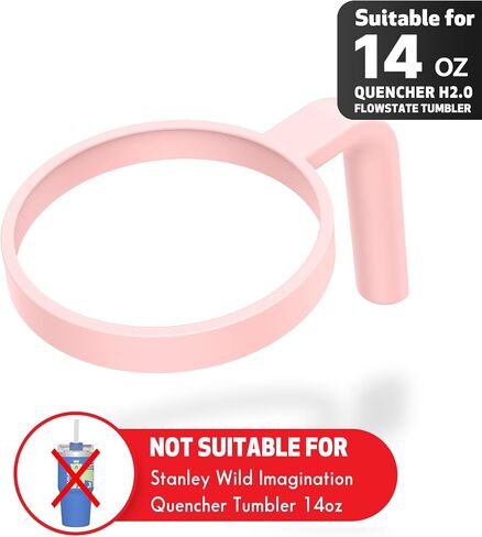 Tumbler Handle for Stanley 14oz Quencher H2.0 Flowstate Tumbler, Pack of 2 Tumbler Handles,Anti Slip, Car Cup Holder Friendly, Improved Grip, Reduced Spills (Light Pink, 14 oz) in Saudi Arabia