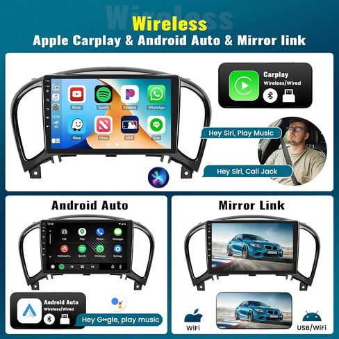[8 Core 4G+64G] Android 13 Car Stereo for Nissan Juke 2011-2016 with Wireless Apple Carplay Android Auto,9'' Touchscreen Car Radio with WiFi,GPS Navigation,Bluetooth,FM/RDS,SWC+Backup Camera in Saudi Arabia