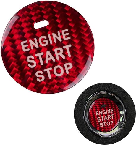 AIRSPEED Carbon Fiber Car Engine Start Button Sticker for Lexus IS250 IS200 IS300 ES350 ES330 GS350 GS300 NX300 NX200T RX350 RX300 LX RC (Red) in Saudi Arabia