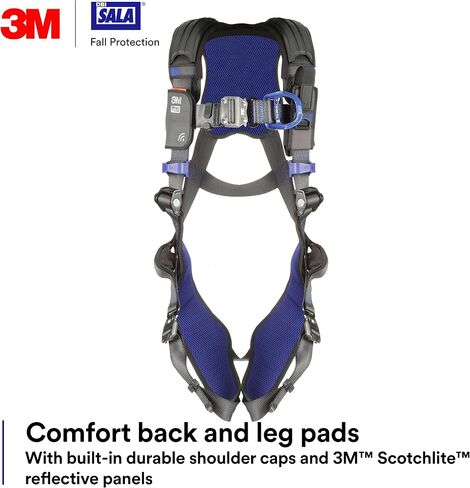 3M 113052 DBI-SALA ExoFit X300 سترة مريحة لوضع حزام الأمان للحماية من السقوط، OSHA، ANSI، الصناعة العامة، حلقة على شكل حرف D من الألومنيوم للظهر والورك، قفل تلقائي سريع للساق والصدر، L in Saudi Arabia