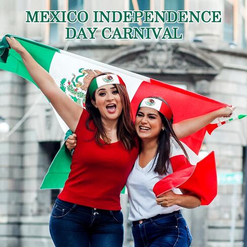 meekoo 12 Pcs Mexico Country Flag Headbands Mexican Bandana with National Flag Headband Sweatbands for National Sports Events Mexico Headband for Men Women Soccer, Tennis, Workout, Costume in Saudi Arabia