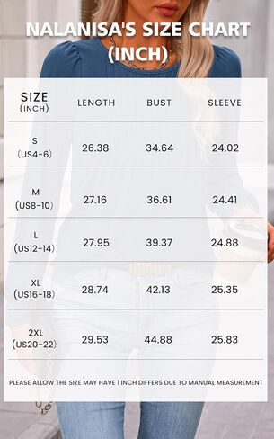 NALANISA المرأة نفخة كم طويل تونك القمم مطوي العمل البلوزات أنيق عادية فضفاض طاقم الرقبة تي شيرت خريف موضة 2024 in Kuwait