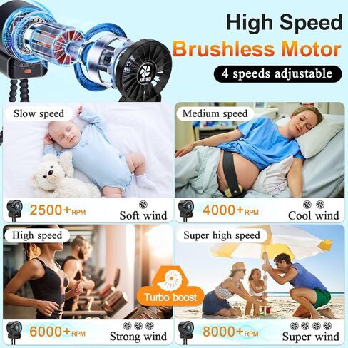 AMTIFO Baby Stroller Fan Portable: High Power Cooling Fan for Car Seat Beach Bike in Saudi Arabia
