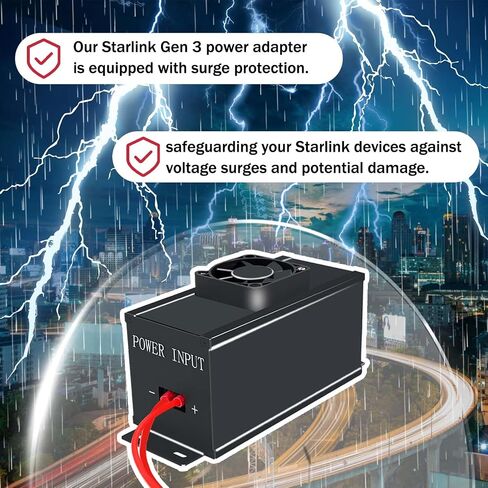 Starlink Gen 3 12V Conversion Kit, Ybervont Starlink Gen 3 Power Converter for 12V-24V Power, Constant Voltage/Current, Step Up Power Adapter, Starlink Gen 3 Router 12V Boost Converter for RV/Outdoor in Saudi Arabia