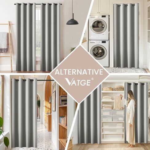 Vatge Curtains for Closet with No Door, Door Curtains for Doorways 80 Inch Length Closet Door Curtains for Closet Door/Hallway Door/Pantry Door/Temporary Door, W42 x L80, Beige, 1 Panel with Rod in Saudi Arabia