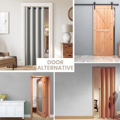 Vatge Curtains for Closet with No Door, Door Curtains for Doorways 80 Inch Length Closet Door Curtains for Closet Door/Hallway Door/Pantry Door/Temporary Door, W42 x L80, Beige, 1 Panel with Rod in Saudi Arabia