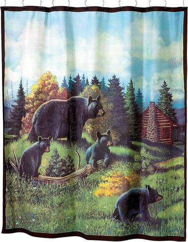 Avanti Linens- Shower Hooks, Animal Design Bathroom Decor, Set of 12 (Black Bear Lodge Collection) in Saudi Arabia
