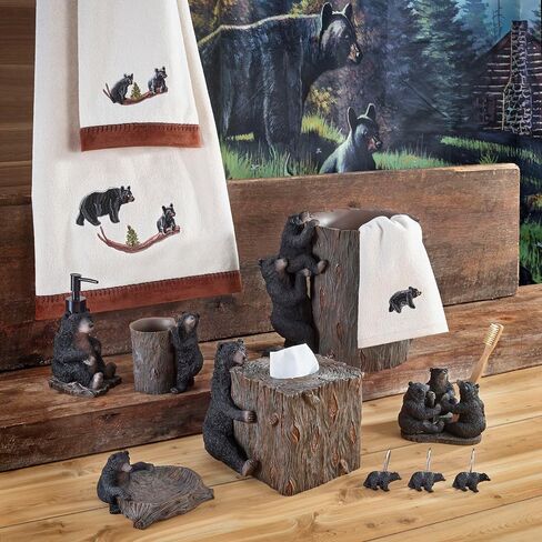 Avanti Linens- Shower Hooks, Animal Design Bathroom Decor, Set of 12 (Black Bear Lodge Collection) in Saudi Arabia