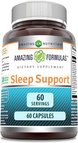 صيغ مذهلة لدعم النوم | مزيج من الميلاتونين، وجذور الناردين، ومستخلص البابونج، وGABA، و5-HTP، والثيانين والمزيد | مكمل غذائي 60 كبسولة | غير معدل وراثيًا | خالي من الغلوتين | صنع في الولايات المتحدة الأمريكية in Kuwait