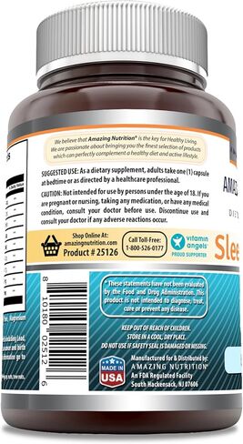 صيغ مذهلة لدعم النوم | مزيج من الميلاتونين، وجذور الناردين، ومستخلص البابونج، وGABA، و5-HTP، والثيانين والمزيد | مكمل غذائي 60 كبسولة | غير معدل وراثيًا | خالي من الغلوتين | صنع في الولايات المتحدة الأمريكية in Kuwait