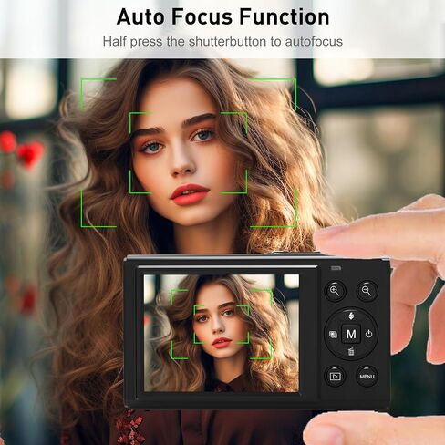 4K Digital Camera for Photography with 5X Optical Zoom, 64MP Autofocus Vlogging Camera, 16X Digital Zoom Compact Travel Camera with Wifi, Anti-Shake, 2 Batteries for Beginners and Teens(White) in Saudi Arabia