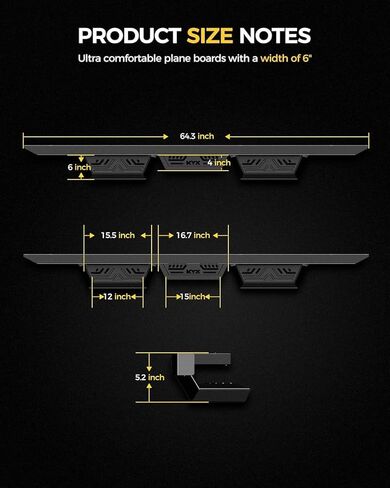 KYX Running Boards Fit for 2007-2018 Jeep Wrangler JK 4 Door(Not for 2018 JL), 6 inches 2-Stair Car Door Side Steps Nerf Bars Step Bars Side Bars Truck Boards Step Rails in Saudi Arabia